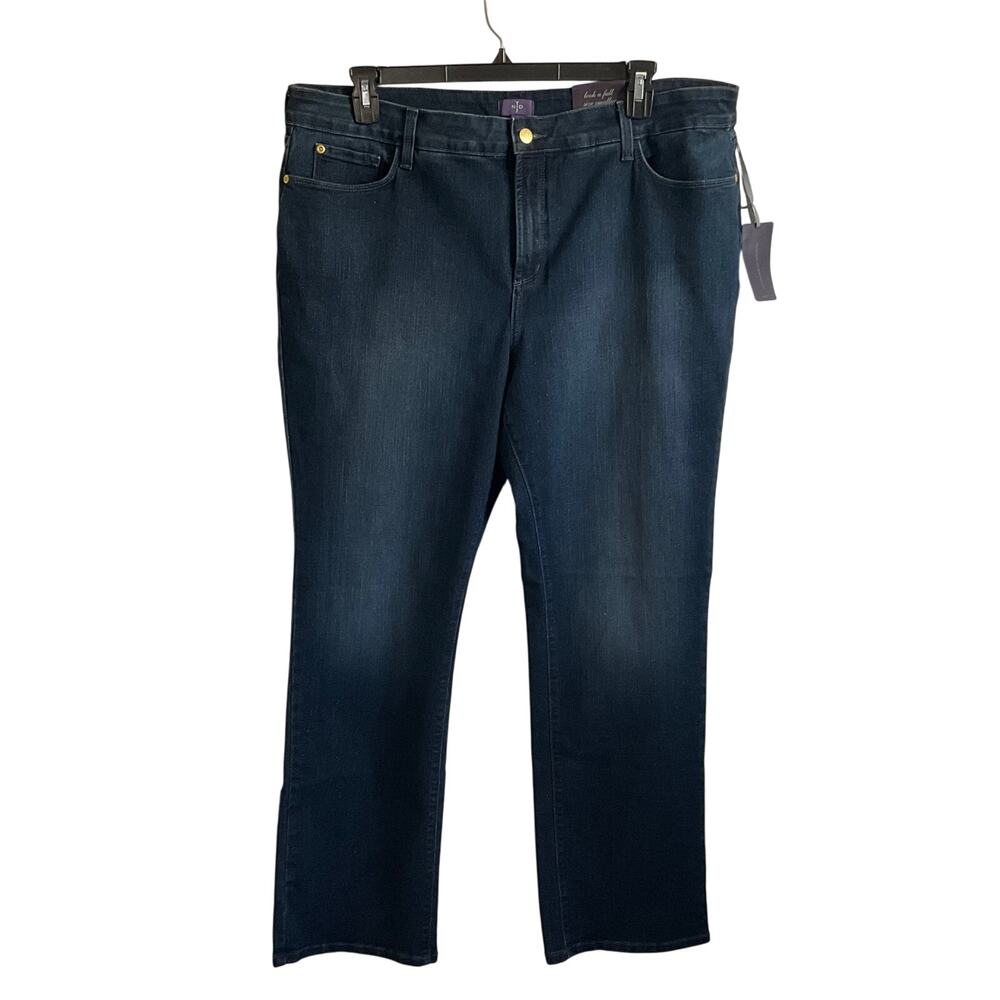 NYDJ Straight Leg Slimming Fit Dark Wash with Gold Sparkly Jeans - Size‎ 20W NEW